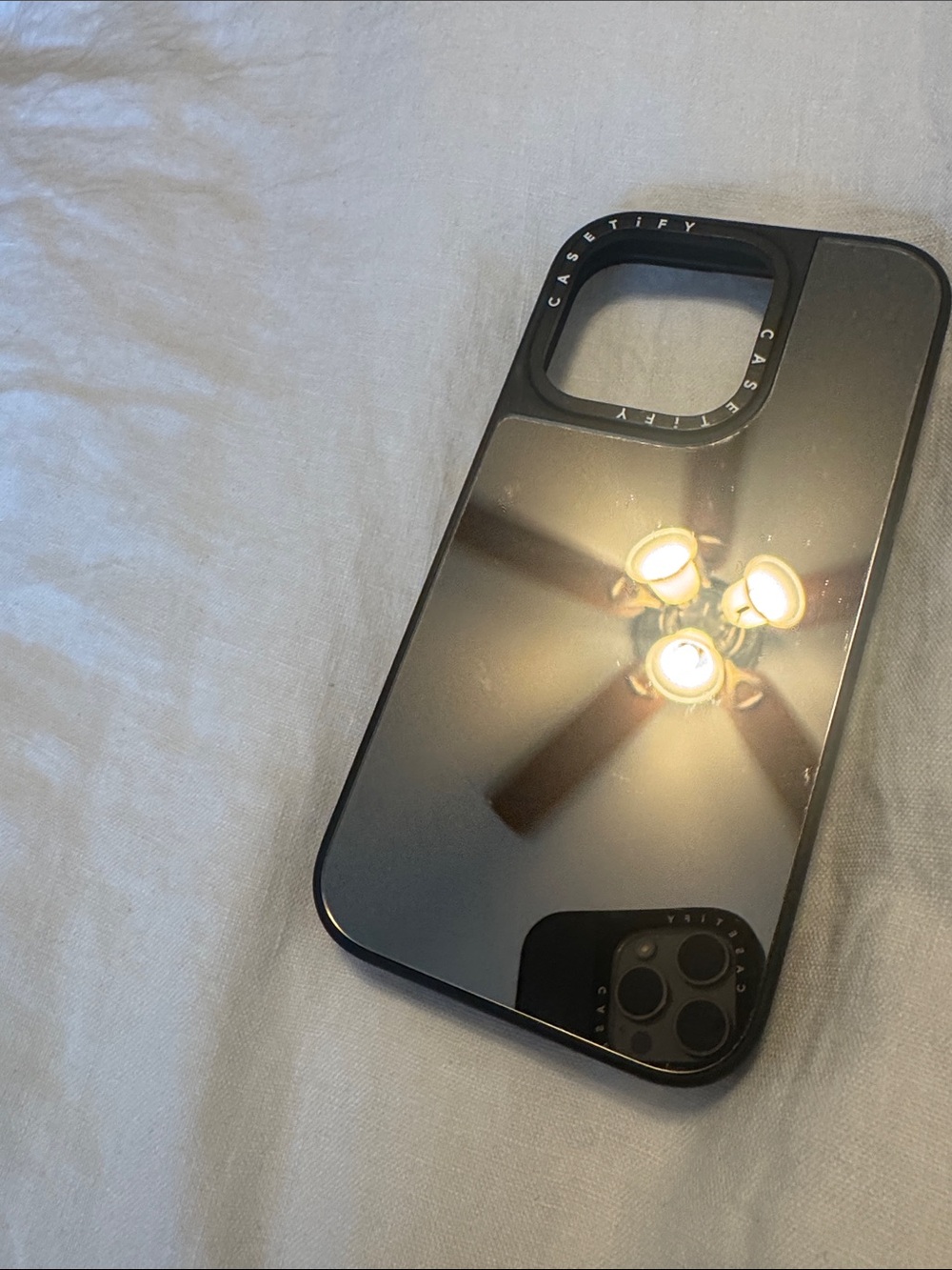 Casetify Silver Mirror iPhone Case with black sides MagSafe